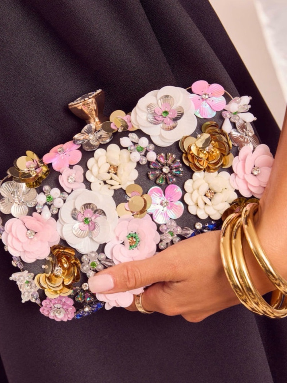 Like Wildflowers Floral Embroidered Clutch